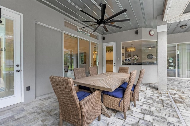 view of patio / terrace featuring ceiling fan