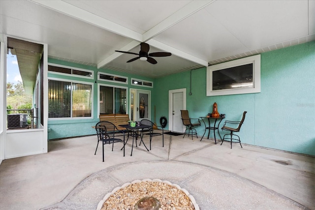 view of patio / terrace featuring ceiling fan