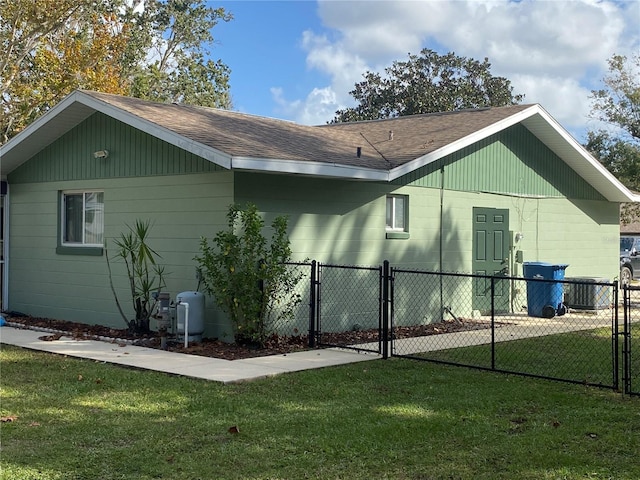 view of home's exterior featuring a lawn