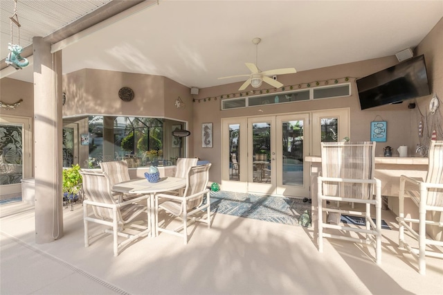 view of patio / terrace featuring ceiling fan