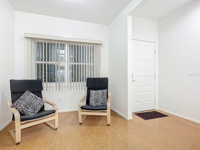 living area featuring wood-type flooring