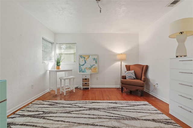 sitting room featuring wood-type flooring