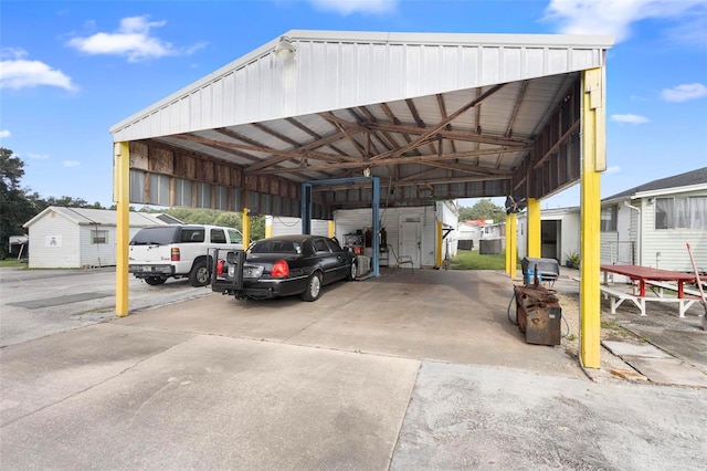 view of car parking with a carport