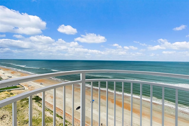 property view of water with a beach view