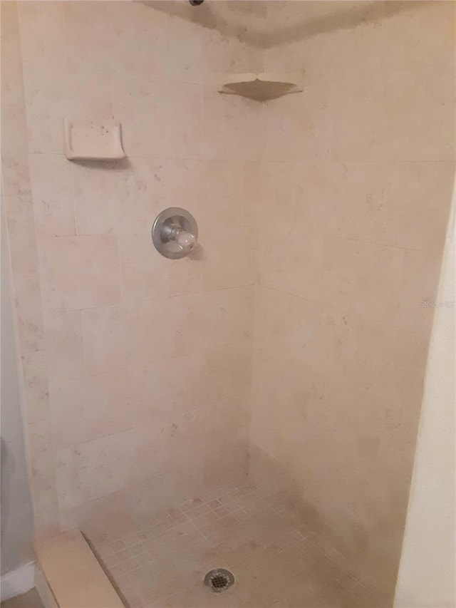 bathroom with tiled shower