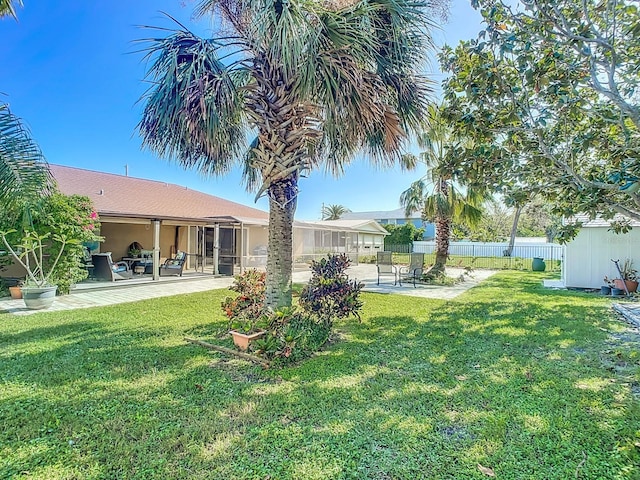 view of yard with a patio area