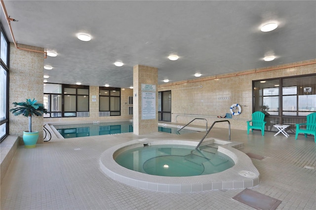 view of pool featuring an indoor in ground hot tub