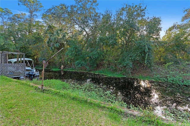 view of yard featuring a water view