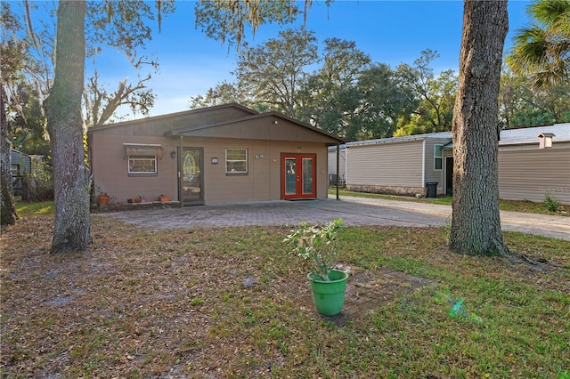 view of front of home with french doors