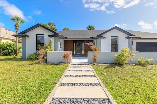 view of front of house with a front yard