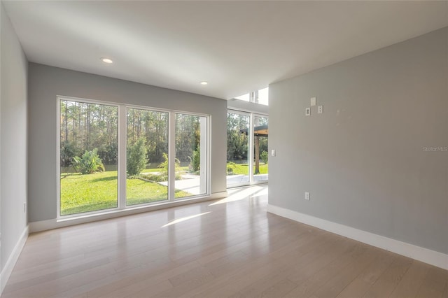 unfurnished room with plenty of natural light and light wood-type flooring