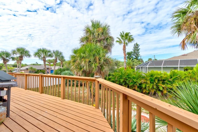 deck with a lanai