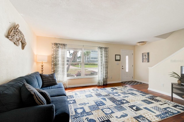 living room featuring hardwood / wood-style floors