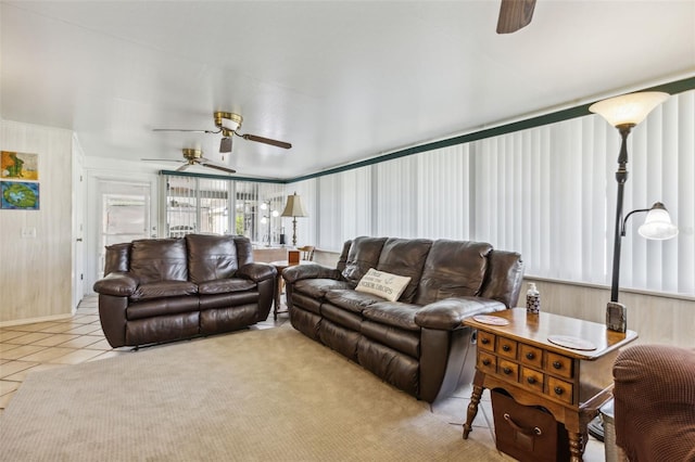 view of tiled living room