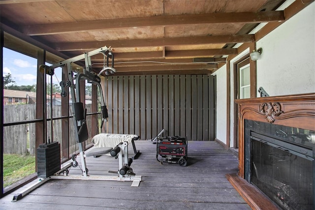 1571 S Boundary St, Deland, FL 32720 - sunroom with beamed ceiling