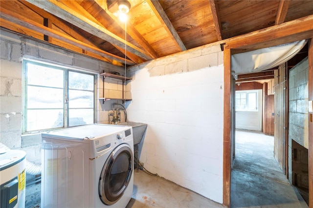 laundry room featuring washer / dryer and sink