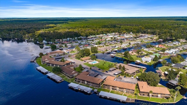 1640 Juno Trl Unit 205A, Astor, FL 32102 - view of property location featuring a forest, a large body of water, and nearby suburban area