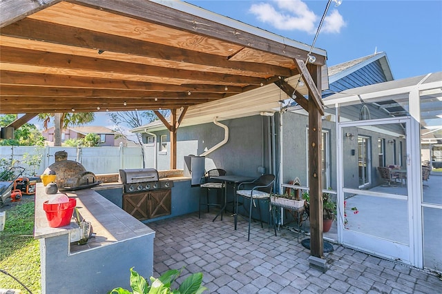 view of patio / terrace with area for grilling