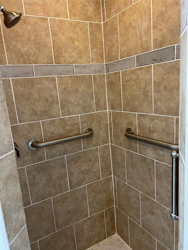 room details with a tile shower