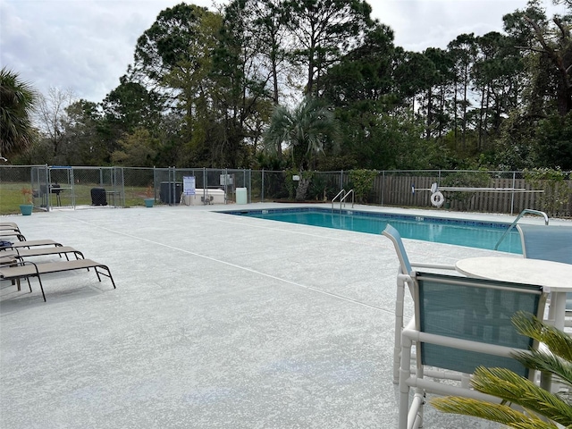 view of pool featuring a patio