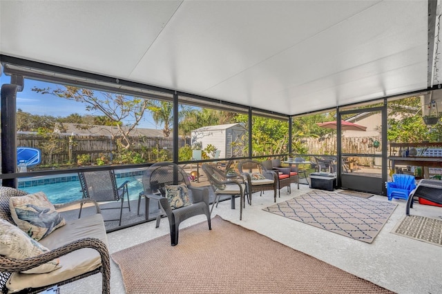 view of sunroom