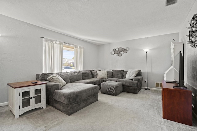 1639 Templewood Ave, Deltona, FL 32725 - carpeted living room with a textured ceiling
