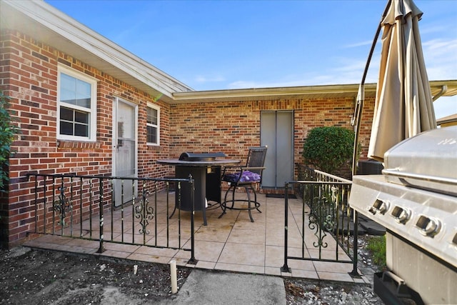 view of patio / terrace with a grill