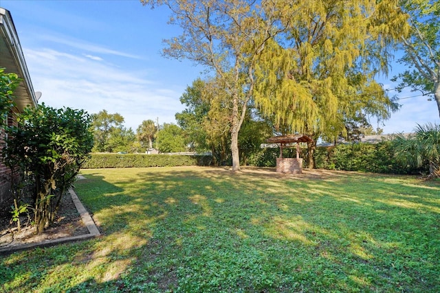 view of yard featuring a pergola