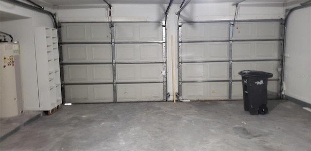 garage featuring gas water heater