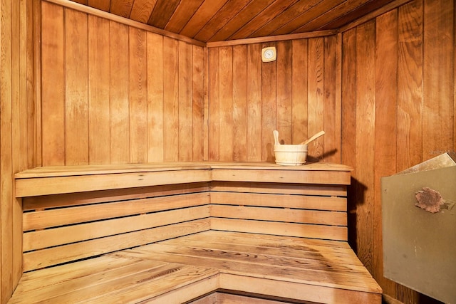 view of sauna