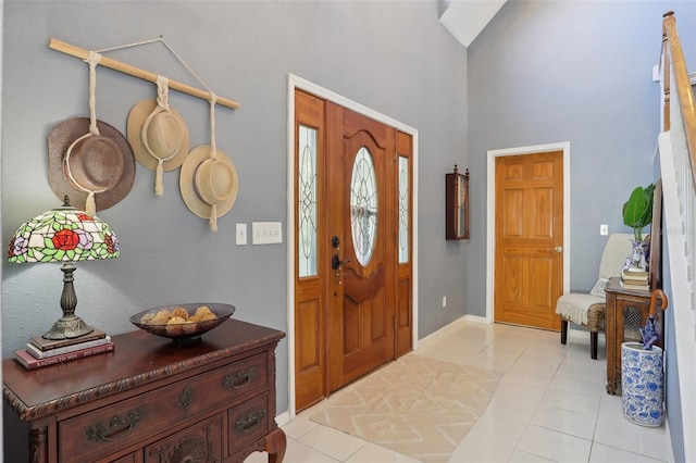 view of tiled foyer entrance