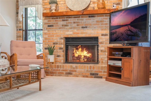 interior space featuring a fireplace