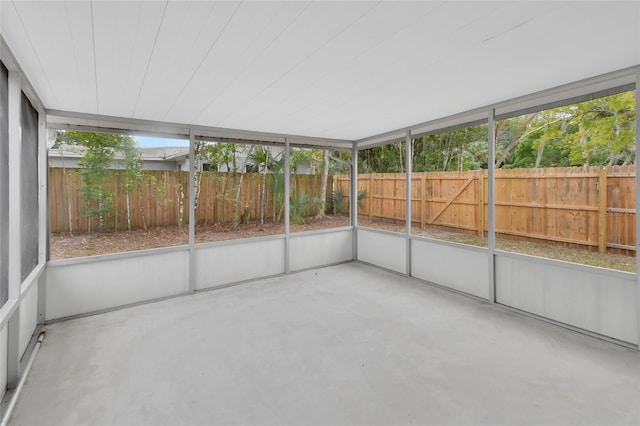 view of unfurnished sunroom