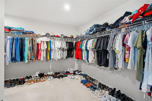 spacious closet with carpet flooring