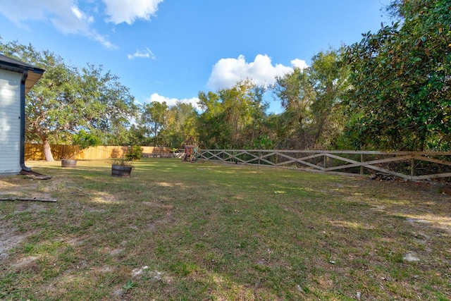 view of yard featuring a playground