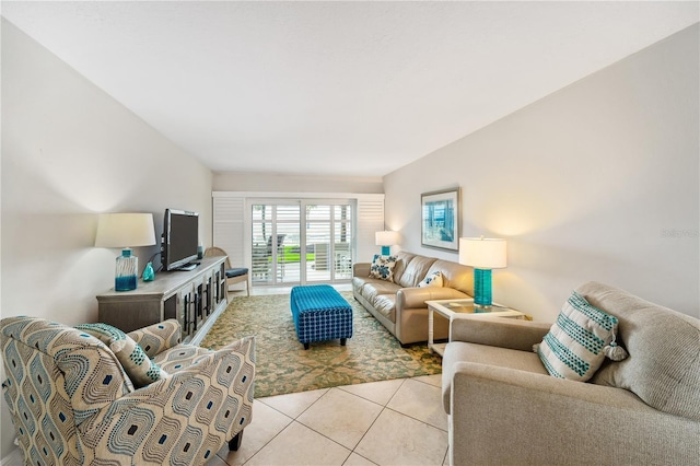 view of tiled living room