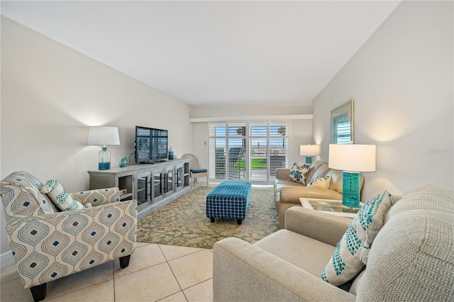 view of tiled living room