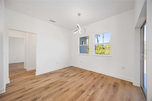 interior space with light hardwood / wood-style floors