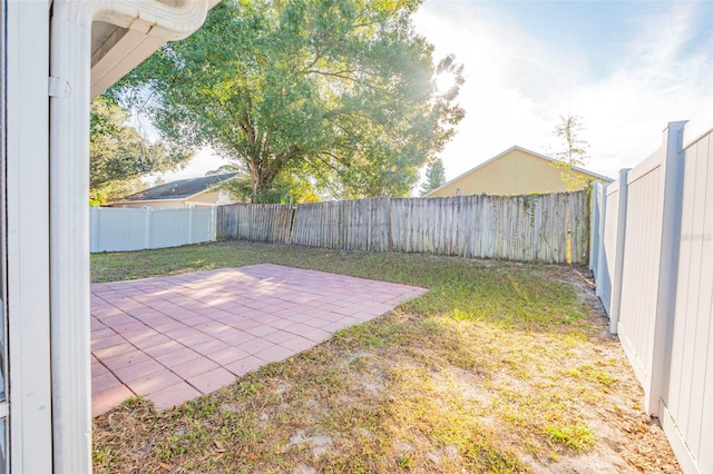 view of yard with a patio area