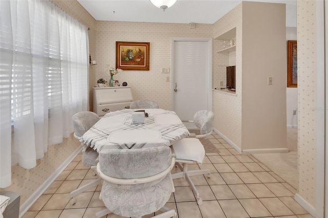 view of tiled dining room