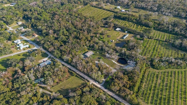 aerial view with a rural view