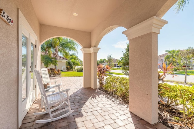 view of patio / terrace with a porch