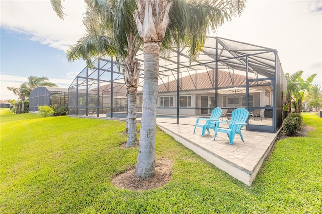 exterior space with a patio and a lanai