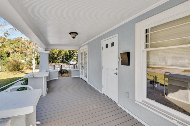 deck with french doors