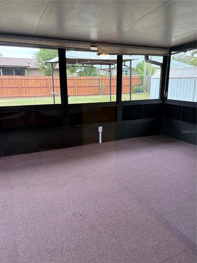 view of unfurnished sunroom