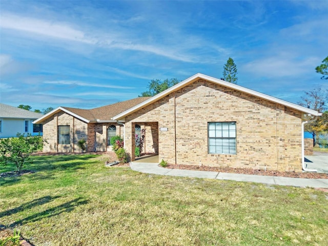 view of front of home with a front yard