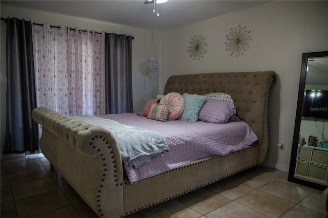 view of tiled bedroom