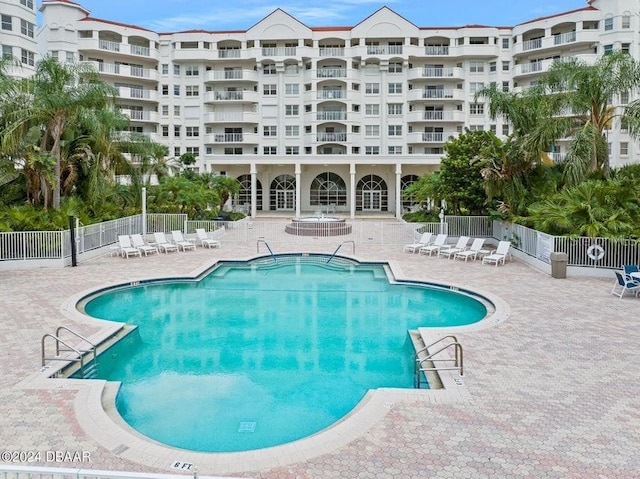 view of pool with a patio area