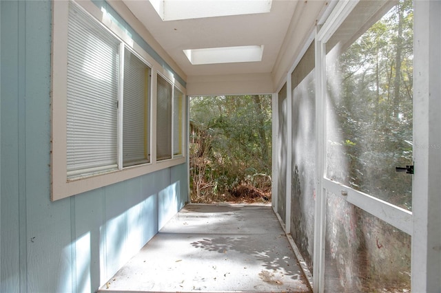 sunroom with a skylight