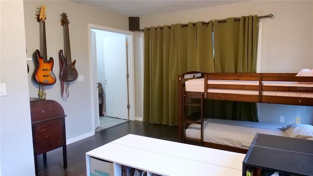 bedroom featuring dark wood-type flooring